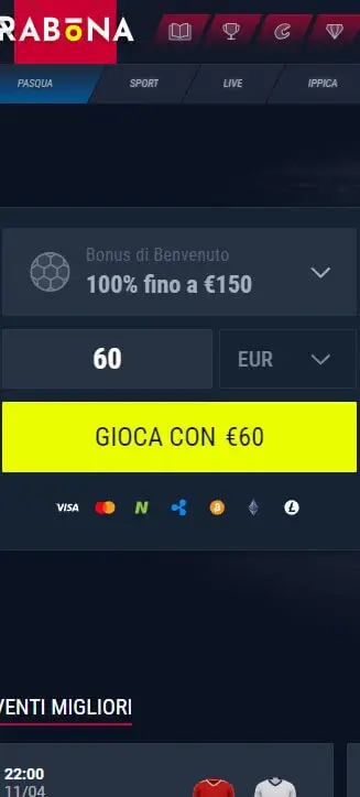 Rabona Registrierungsprozess auf dem Handy